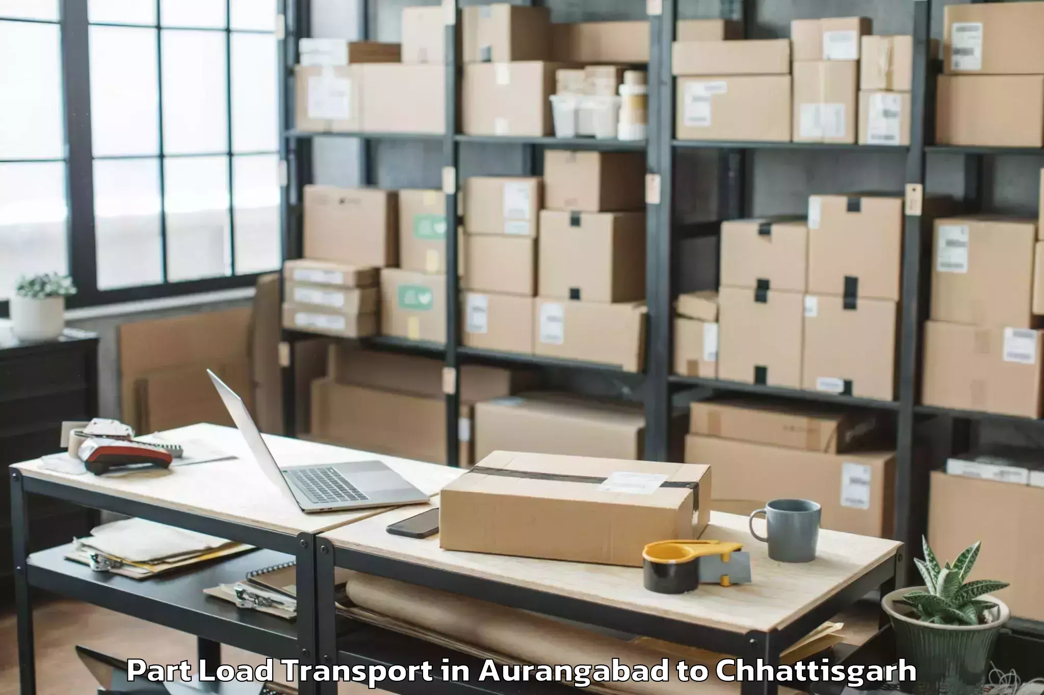 Top Aurangabad to Champa Part Load Transport Available